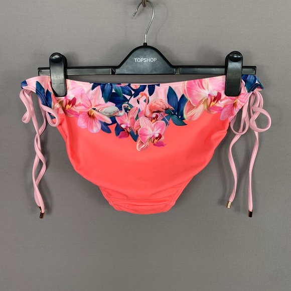 TED BAKER LONDON Orchid Wonderland Side Tie Bikini BOTTOM ONLY in Straw … - Picture 7 of 14